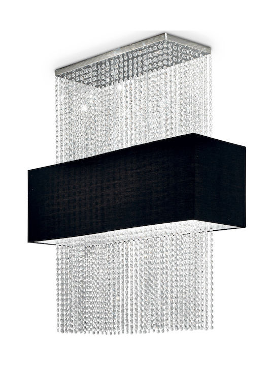 Ideal Lux Πολυέλαιος 5xE27 Ø90cm με Κρύσταλλα Μαύρος 101163